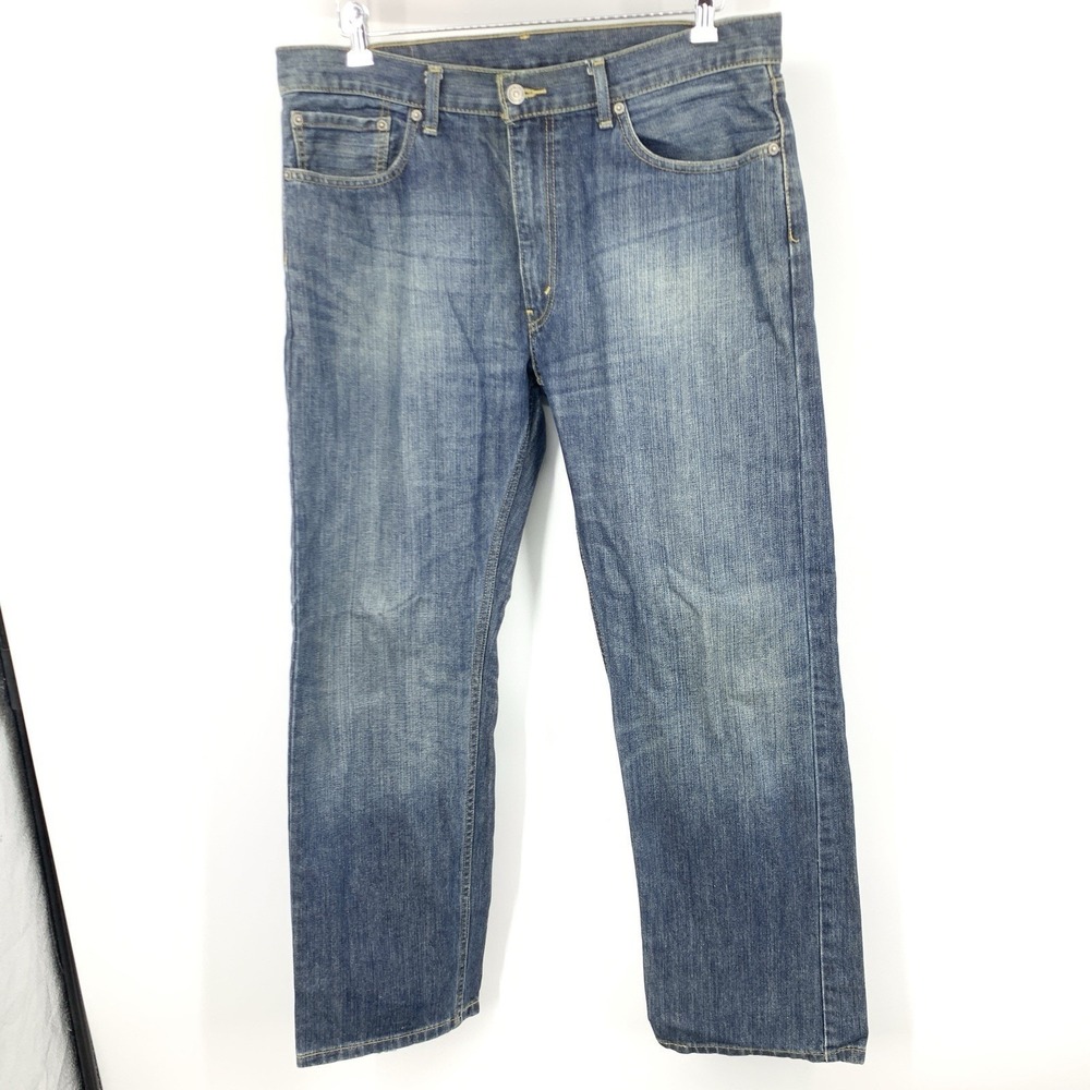 Levis‎ Men Size 36 x 30 Jeans 505 Regular Fit Straight Dark Wash Pants Cotton